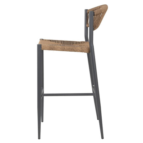 HZ594 Bolero Eden PE Twist Rattan Outdoor Bar Stool Natural (Set 2)