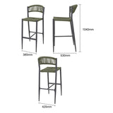 HZ595 Bolero Eden PE Twist Rattan Outdoor Bar Stool Green (Set 2)