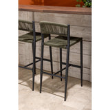 HZ595 Bolero Eden PE Twist Rattan Outdoor Bar Stool Green (Set 2)
