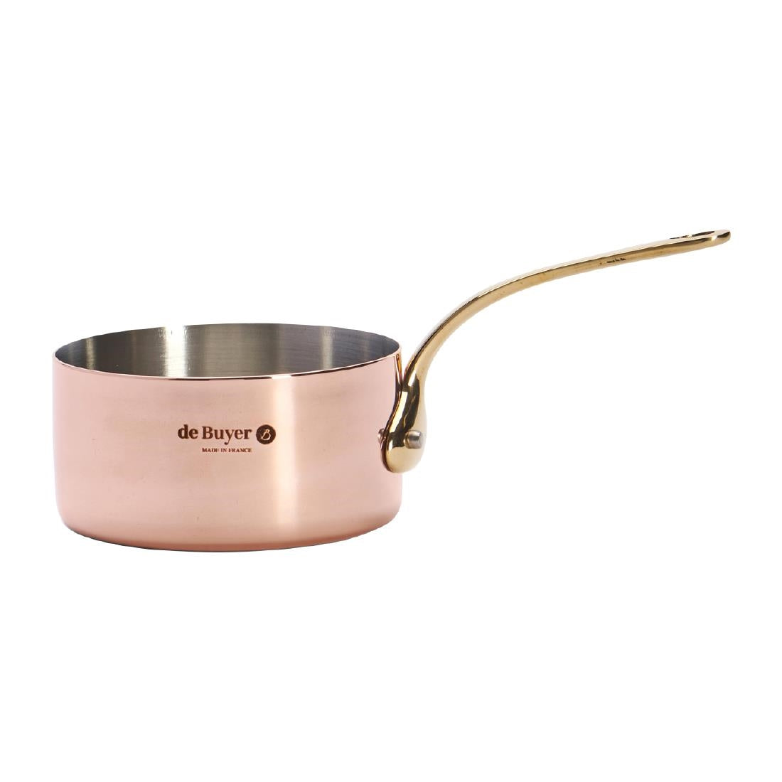HZ617 - De Buyer Inocuivre Mini Saucepan with Brass Handle 9cm