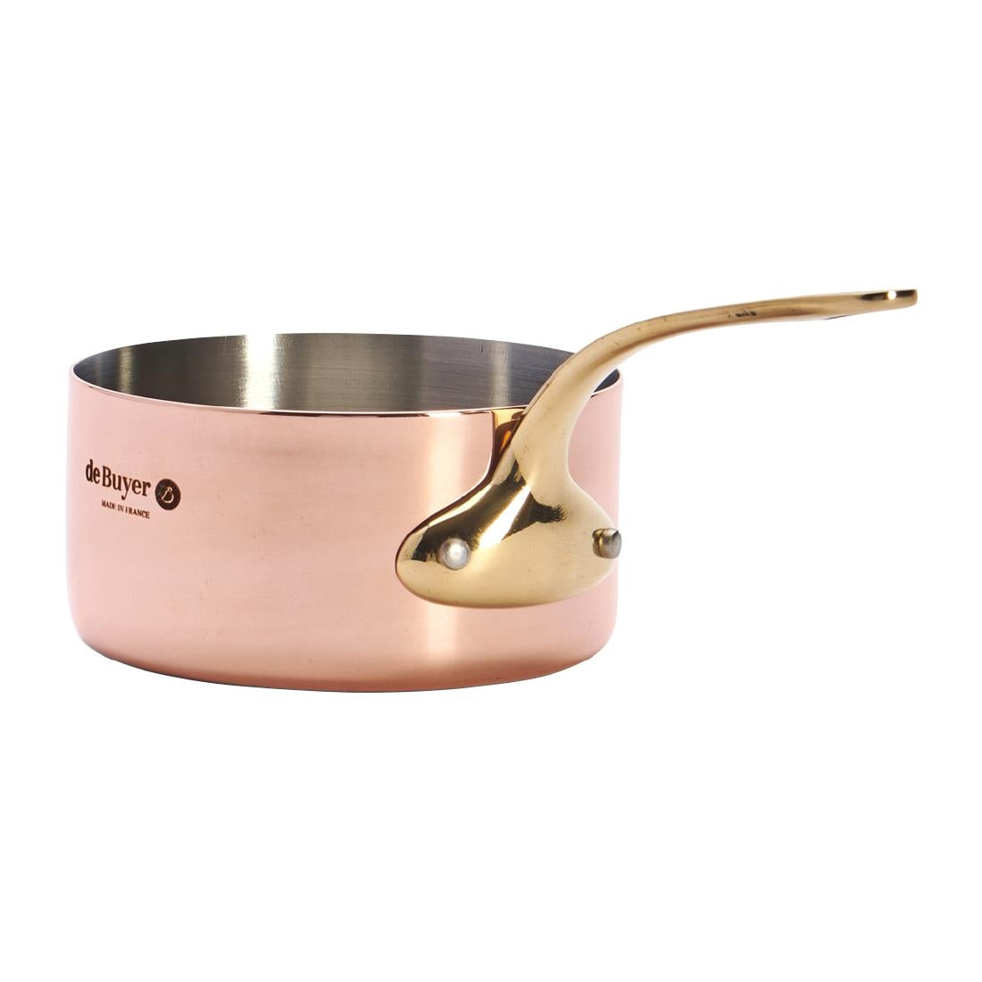 HZ617 - De Buyer Inocuivre Mini Saucepan with Brass Handle 9cm