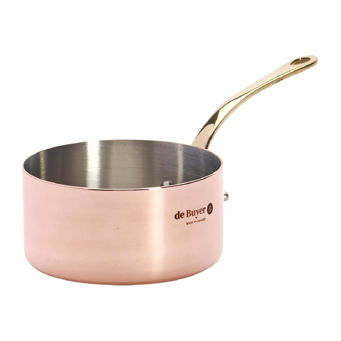 HZ617 - De Buyer Inocuivre Mini Saucepan with Brass Handle 9cm