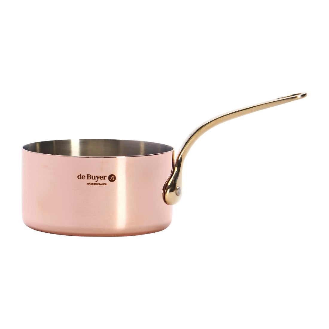 HZ618 - De Buyer Inocuivre Mini Saucepan with Brass Handle 10cm