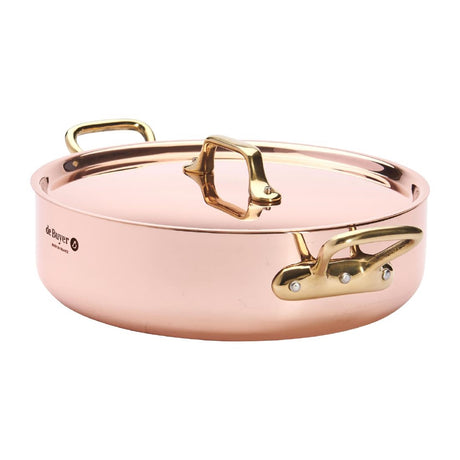 HZ625 - De Buyer Inocuivre Saute Pan with Lid Brass 24cm