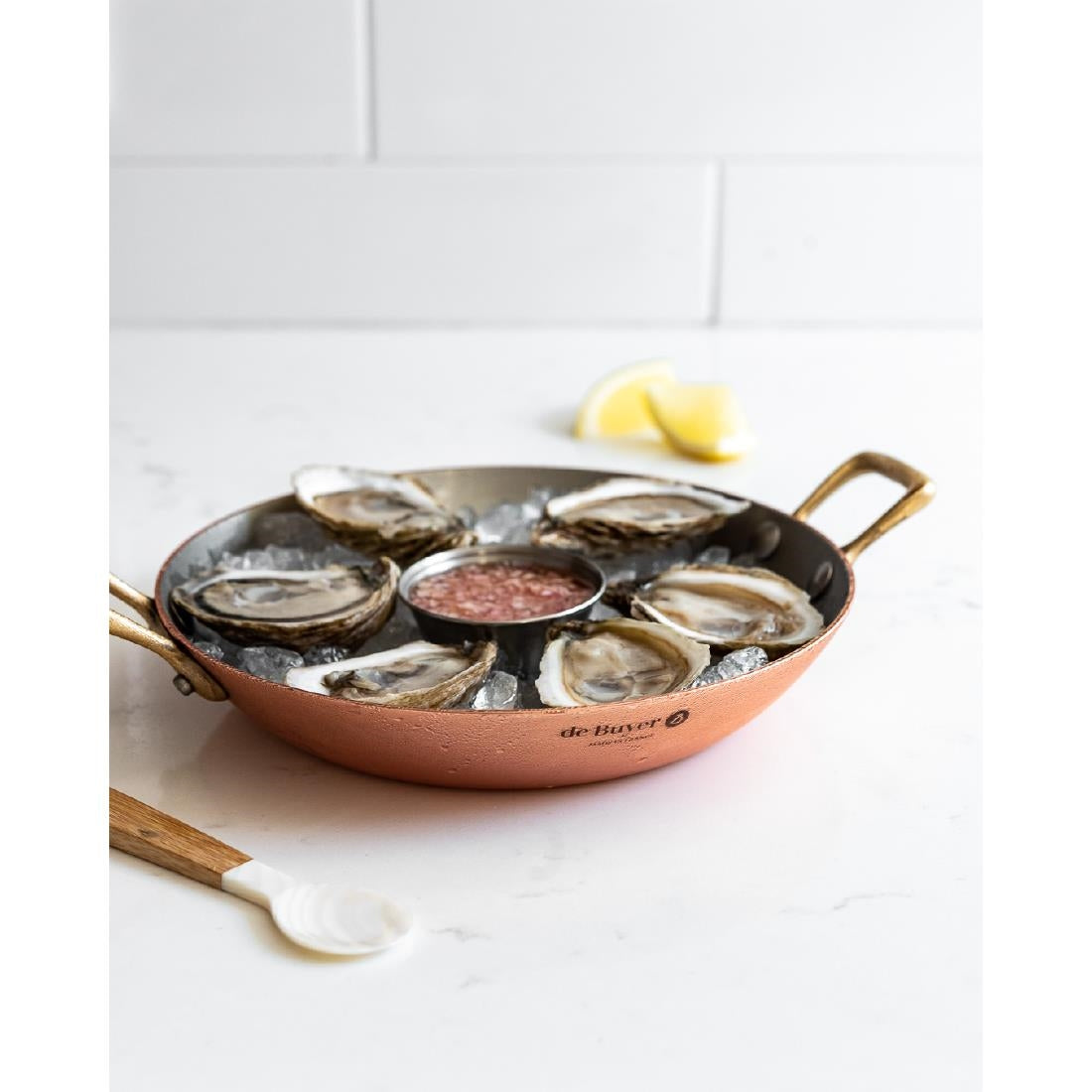 HZ634 - De Buyer Inocuivre Round Dish with Brass Handles 12cm