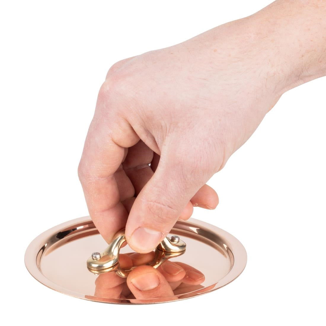 HZ646 - De Buyer Inocuivre Lid with Brass Handle 12cm