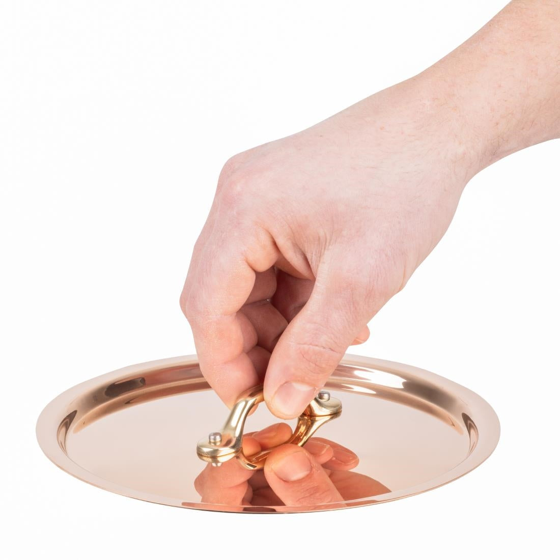 HZ649 - De Buyer Inocuivre Lid with Brass Handle 18cm