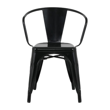 HZ806 Bolero Bistro Curve Arm Chairs Black (Set 4)