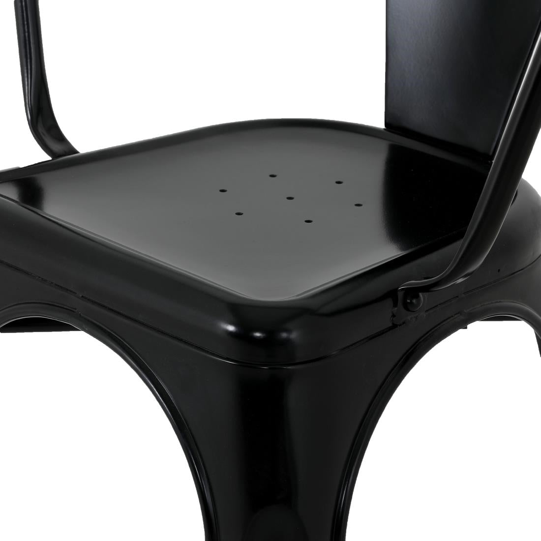 HZ806 Bolero Bistro Curve Arm Chairs Black (Set 4)