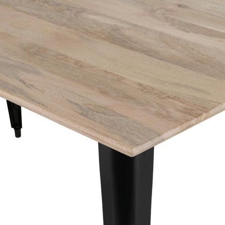 HZ808 Bolero Bistro Indoor Dining Table Plain Mango Wood Top Black 1450x880mm