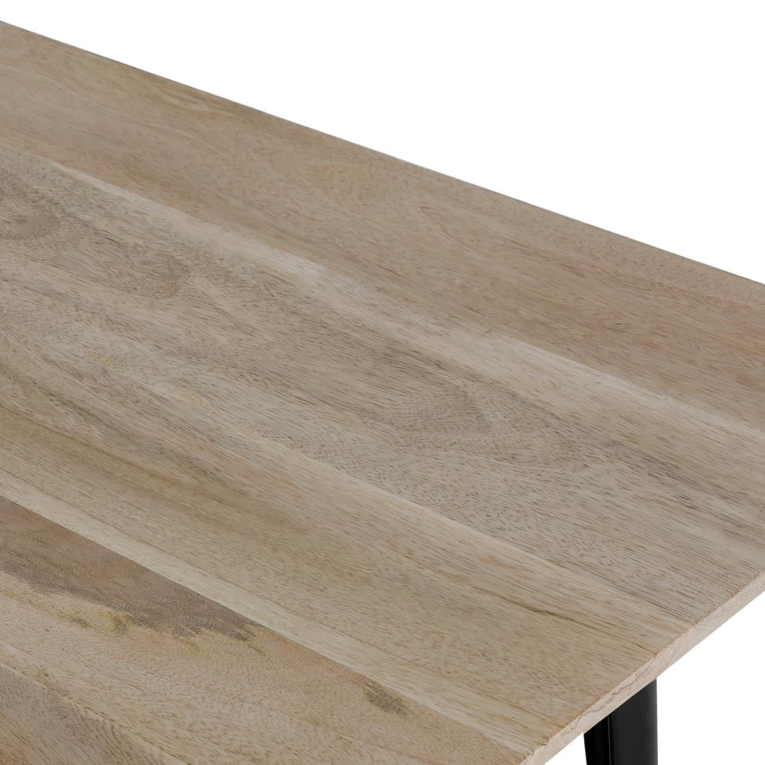 HZ808 Bolero Bistro Indoor Dining Table Plain Mango Wood Top Black 1450x880mm