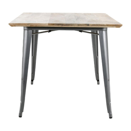 HZ809 Bolero Bistro Indoor Dining Table Plain Mango Wood Top Gun Metal 1450x880mm