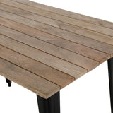 HZ810 Bolero Bistro Indoor Dining Table Slatted Mango Wood Top Black 1200x700mm