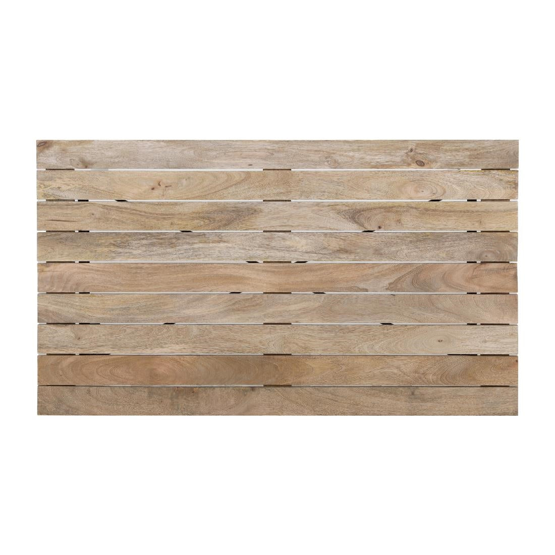 HZ810 Bolero Bistro Indoor Dining Table Slatted Mango Wood Top Black 1200x700mm