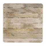 HZ812 Bolero Bistro Indoor Dining Table Slatted Mango Wood Top Black 650x650mm