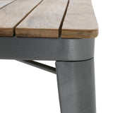 HZ813 Bolero Bistro Indoor Dining Table Slatted Mango Wood Top Gun Metal 650x650mm