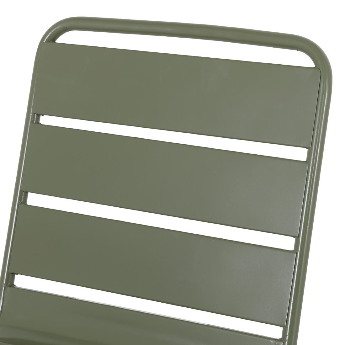 HZ818 Bolero Amalfi Slatted Steel Side Chairs Olive Green (Set 4)