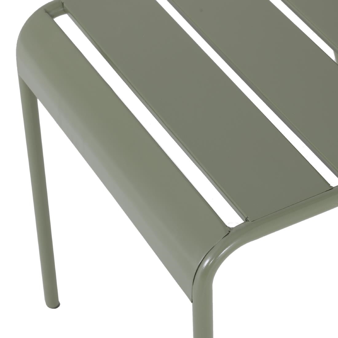 HZ818 Bolero Amalfi Slatted Steel Side Chairs Olive Green (Set 4)