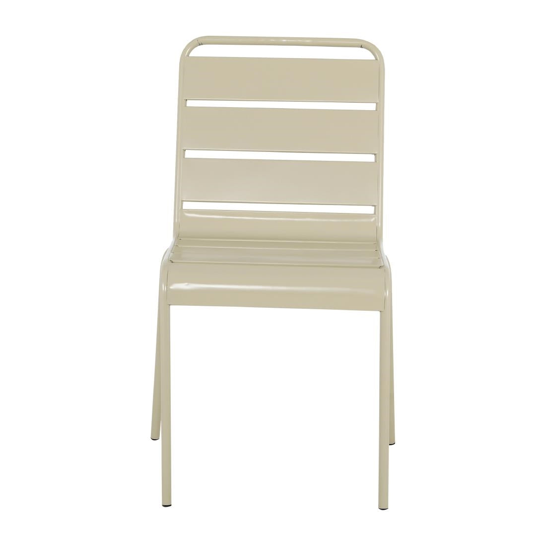 HZ819 Bolero Amalfi Slattted Steel Side Chairs - Taupe (Set 4)