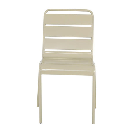 HZ819 Bolero Amalfi Slattted Steel Side Chairs - Taupe (Set 4)