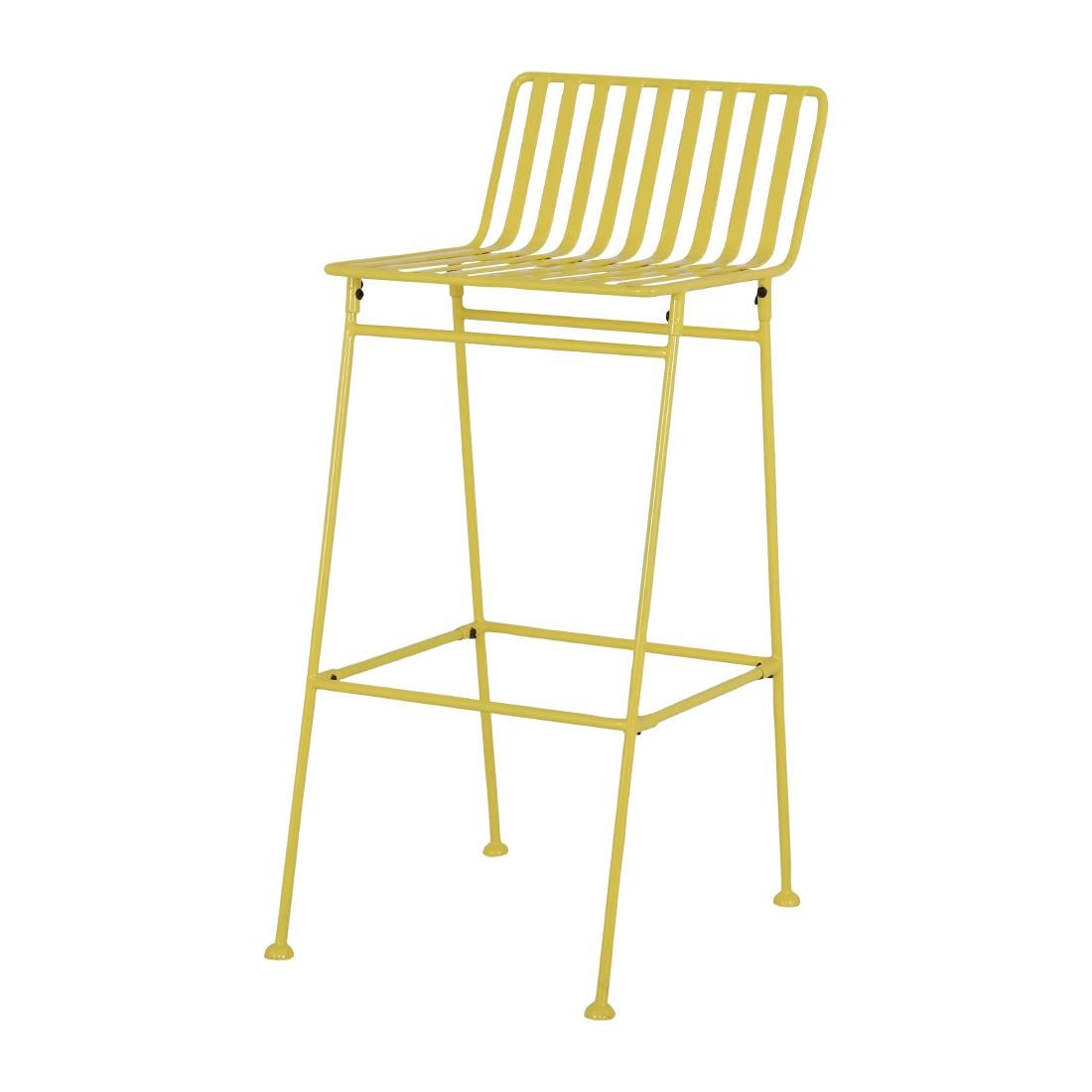 Bolero Spritz Slatted Bar Stools Limoncello Yellow (2 Pack)
