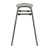 Bolero Cantina Compact Bar Stools with Mango Wood Seat Pad Gunmetal (4 Pack)