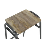 Bolero Cantina Compact Bar Stools with Mango Wood Seat Pad Gunmetal (4 Pack)