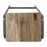 Bolero Cantina Compact Bar Stools with Mango Wood Seat Pad Gunmetal (4 Pack)