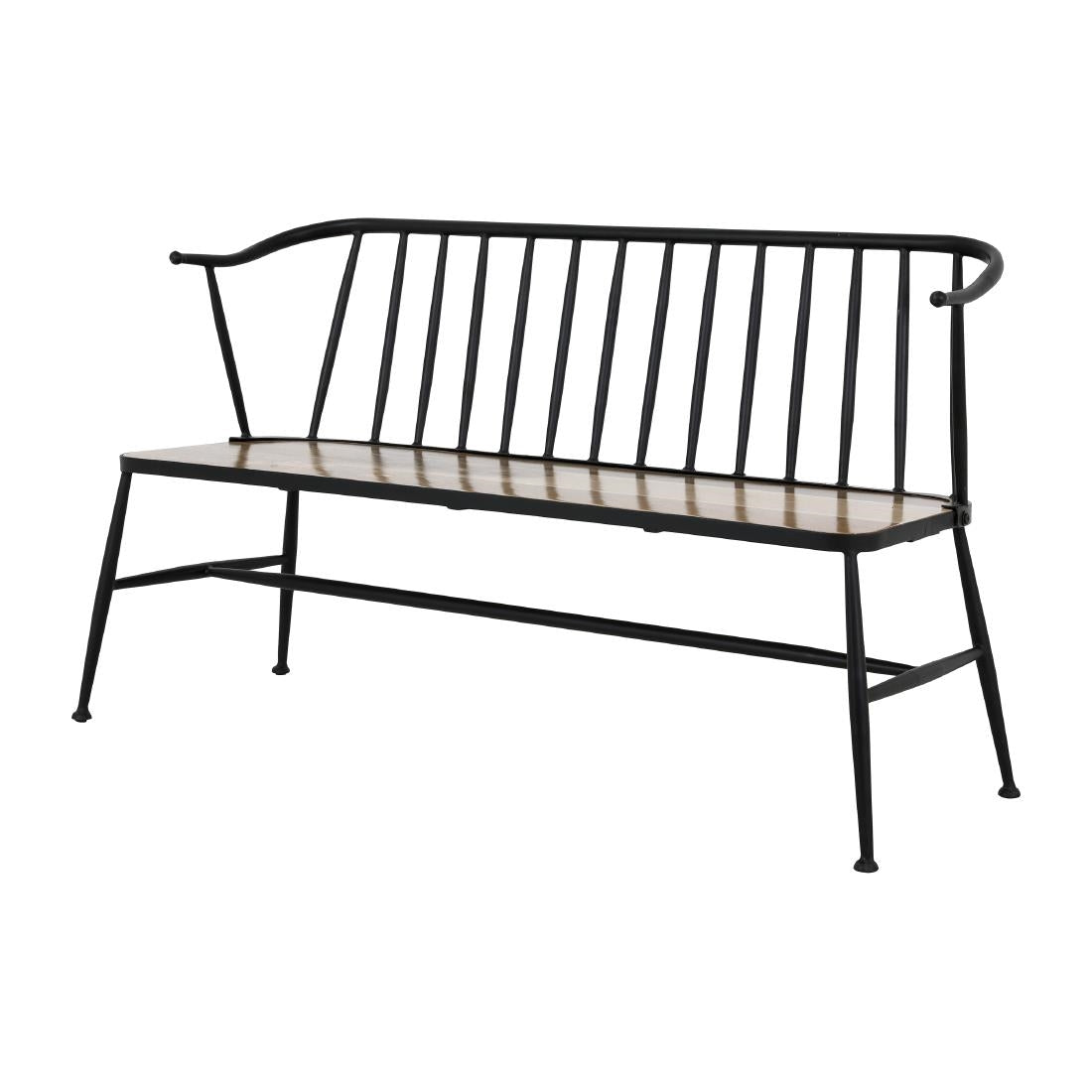 Bolero Alma Curved Back Slatted Bench