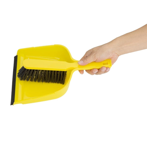 HZ842 Jantex Dustpan & Brush Set - Yellow