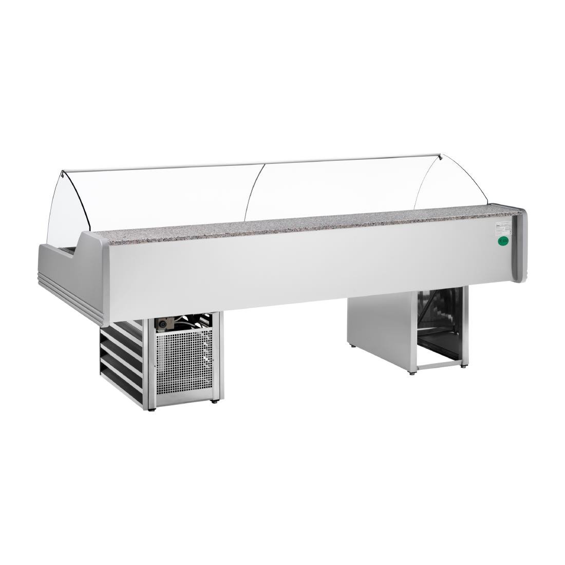 HZ879-200 - Zoin Saigon Fish Counter Grey with Azure Trim 2000mm