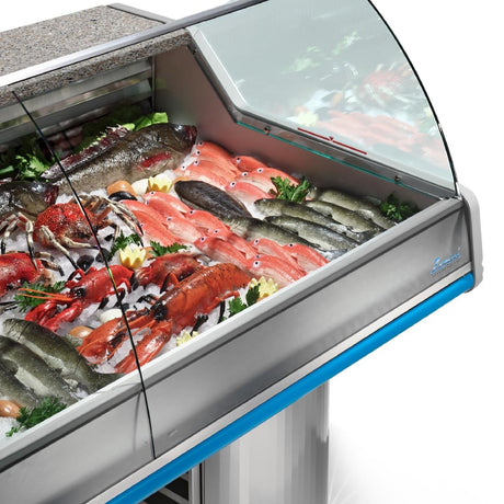 HZ879-150 - Zoin Saigon Fish Counter Grey with Azure Trim 1500mm