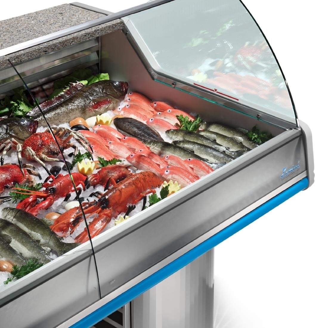 HZ879-200 - Zoin Saigon Fish Counter Grey with Azure Trim 2000mm