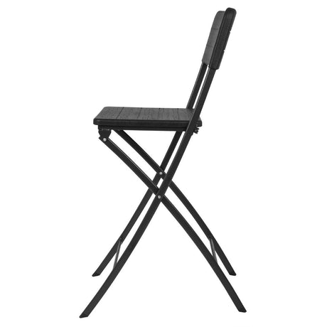 HZ893 Bolero Folding PE Bar Chair Black Wood Design (Set 2)