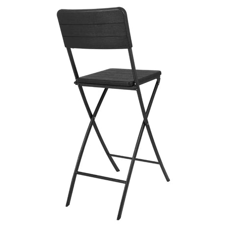 HZ893 Bolero Folding PE Bar Chair Black Wood Design (Set 2)