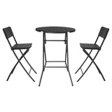 HZ893 Bolero Folding PE Bar Chair Black Wood Design (Set 2)