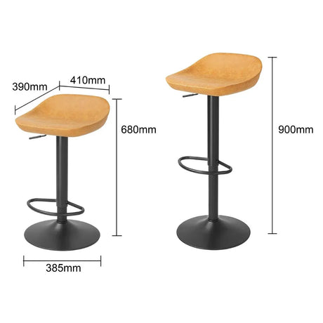 HZ894 Bolero Enzo Camel PU Bar Stool (Set 2)