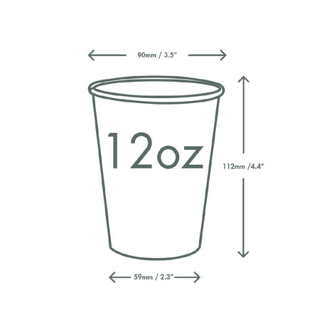 HZ940 Vegware Paper Cold Cups 89-Series 12oz/360ml (1000 Pack)