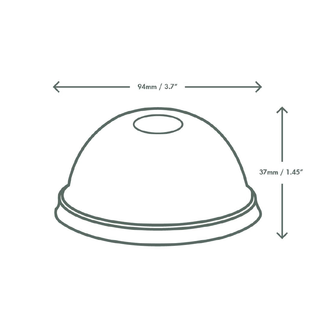 HZ943 Vegware Nourish Moulded Fibre Cold Cup Dome Lids with Hole 89-Series (1000 Pack)