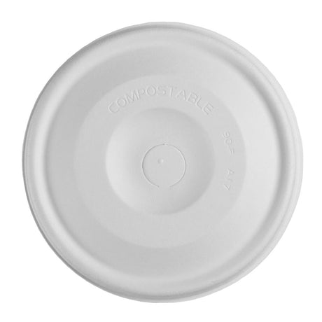 HZ944 Vegware Nourish Moulded Fibre Cold Cup Flat Lids with Hole 89-Series (1000 Pack)