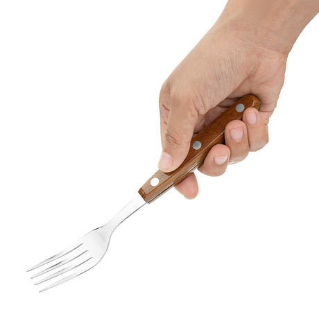 HZ971 Olympia Steak Forks PP Wood Effect Handle (Box 12)