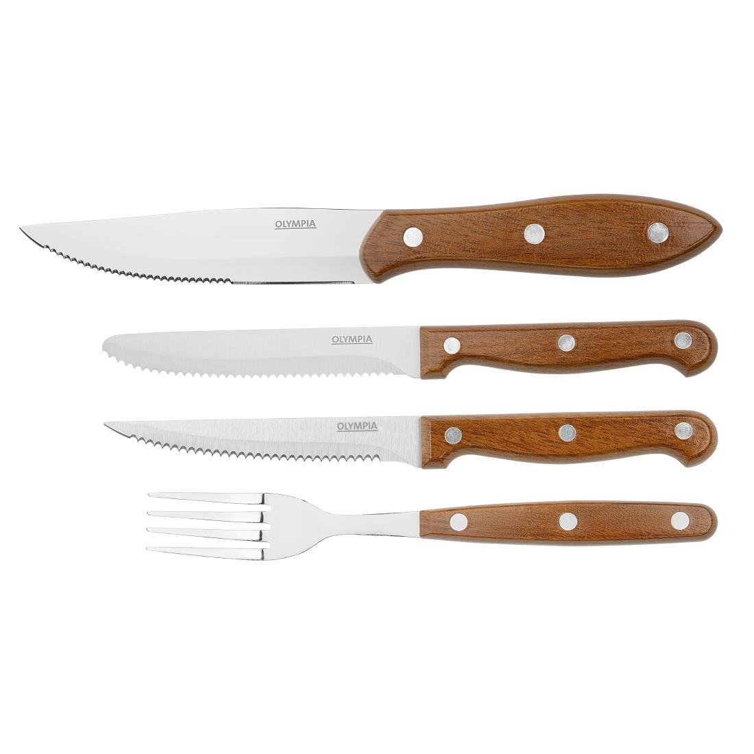 HZ973 Olympia Jumbo Steak Knife PP Wood Effect Handle (Box 12)