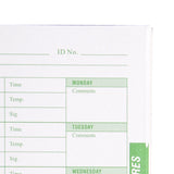 J201 Temperature Log Book