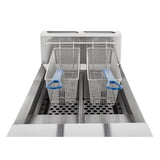 J596 Blue Seal Twin Tank Twin Basket Free Standing Natural/LPG Fryer GT46