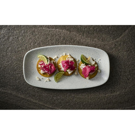 JA086 - Churchill Delta Grey Oblong Plates 298x153mm (12 Pack)