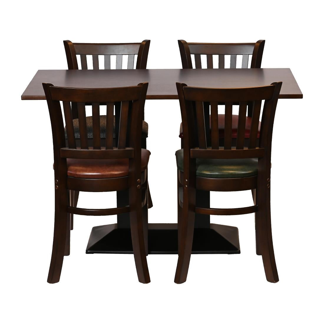 JA200 - Turin Dining Table with 4 Manhattan Chairs in Dark Walnut with Bison Espresso