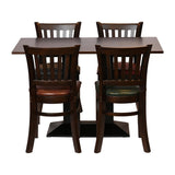 JA203 - Turin Dining Table with 4 Manhattan Chairs in Dark Walnut with Bison Bordeaux