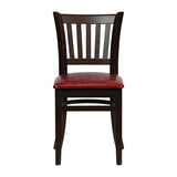 JA203 - Turin Dining Table with 4 Manhattan Chairs in Dark Walnut with Bison Bordeaux
