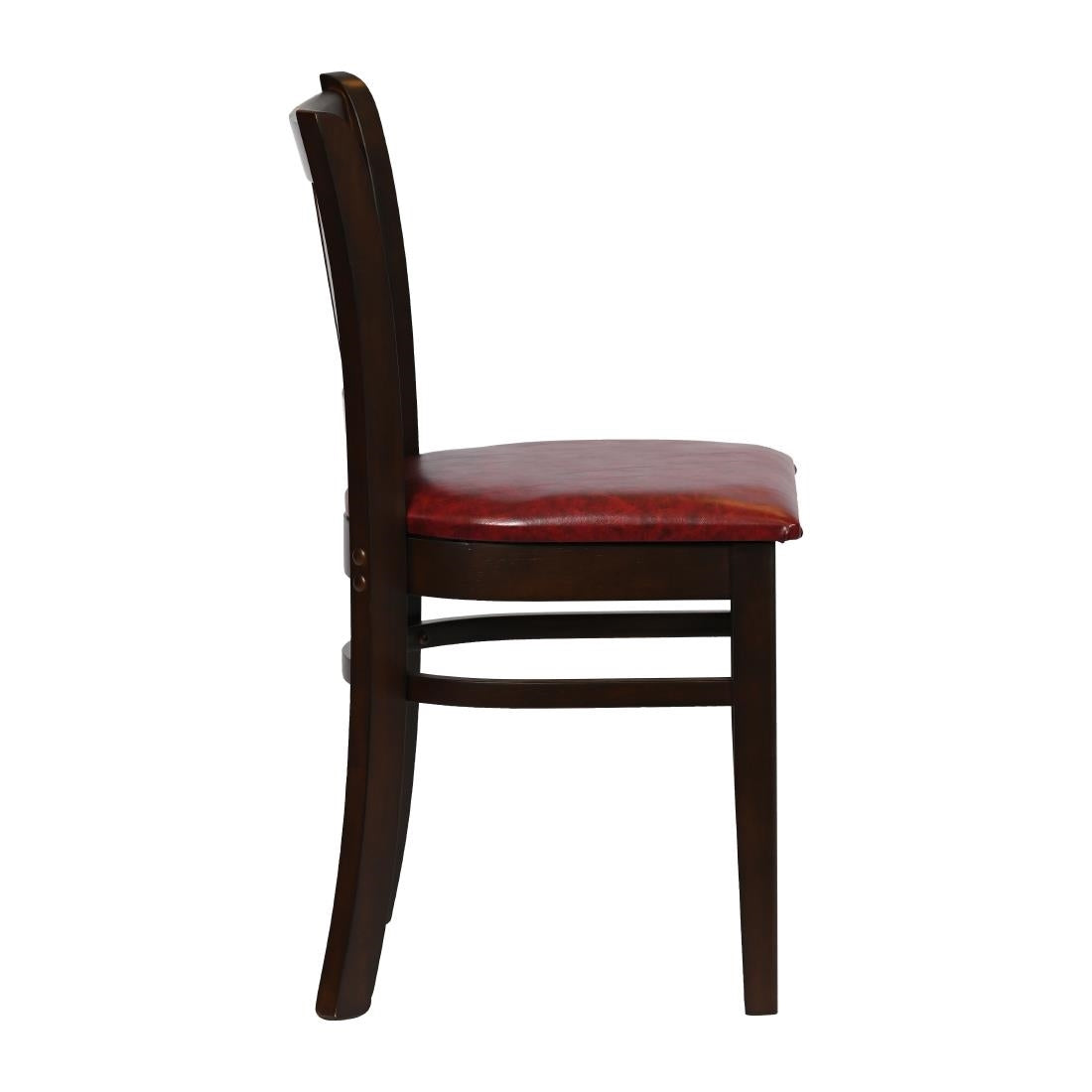 JA203 - Turin Dining Table with 4 Manhattan Chairs in Dark Walnut with Bison Bordeaux
