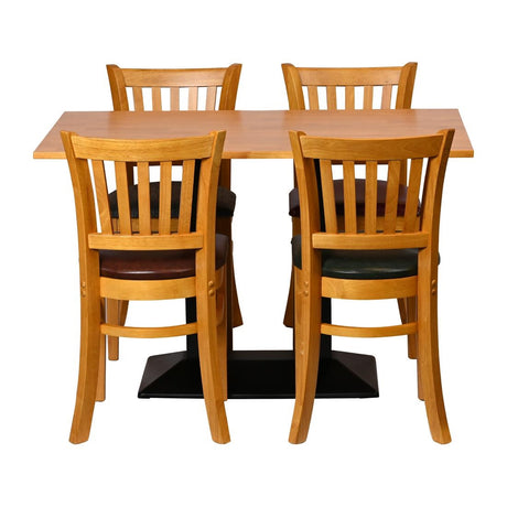 JA210 - Turin Dining Table with 4 Manhattan Chairs in Soft Oak with Bison Cedar